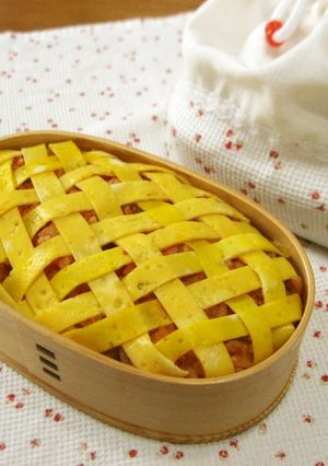 お弁当に♪　かわいい格子オムライス-レシピのメイン写真