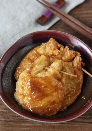 チーズ入り【餅巾着の味噌煮】-レシピのメイン写真