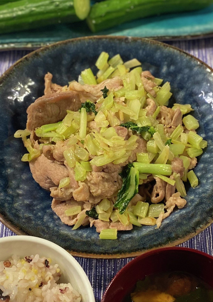 しゃくし菜と豚肉の中華炒め-レシピのメイン写真