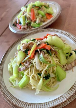 豚肉とチンゲン菜のザーサイ焼きそば-レシピのメイン写真