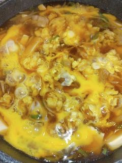 もやしと豆腐のすき焼き味風玉子とじ-レシピのメイン写真