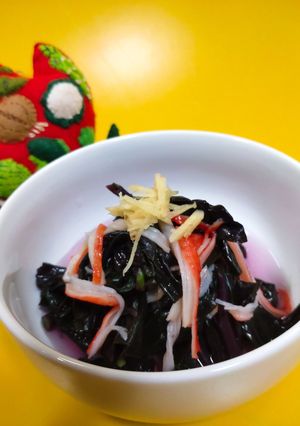 金時草とカニカマの酢の物　-レシピのメイン写真