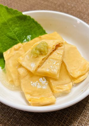 湯葉刺しあんかけ（わさび又は実山椒佃煮）-レシピのメイン写真