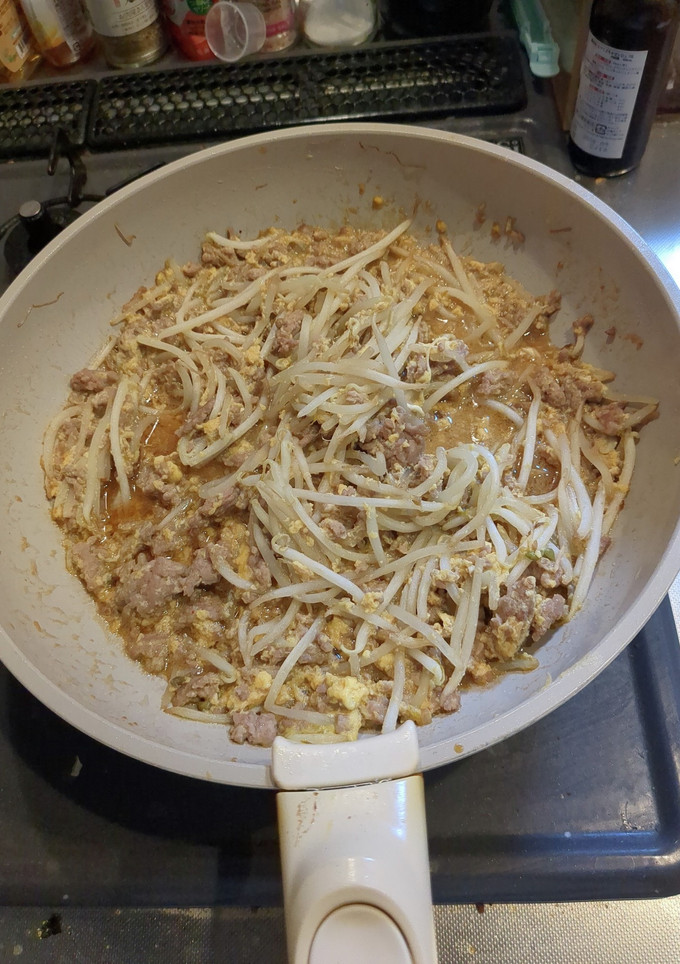 ひき肉ともやしと卵の炒め物-レシピのメイン写真