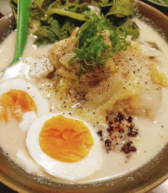 白菜だらけ豆乳うどん自家製ラー油を添えて-レシピのメイン写真