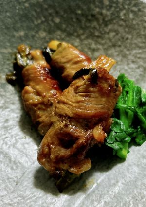 レンコン春菊を豚こまで肉巻-レシピのメイン写真