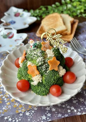 ホホホタケのクリスマスツリーサラダ-レシピのメイン写真