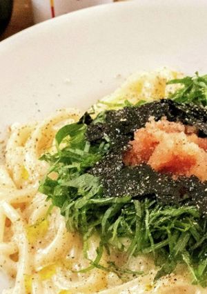オリーブオイルの明太子クリームうどん-レシピのメイン写真