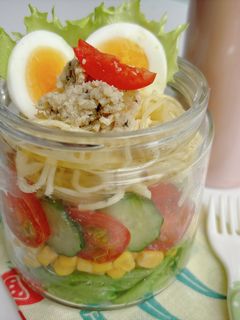 チキンDEサラダDEジャーサラダ-レシピのメイン写真