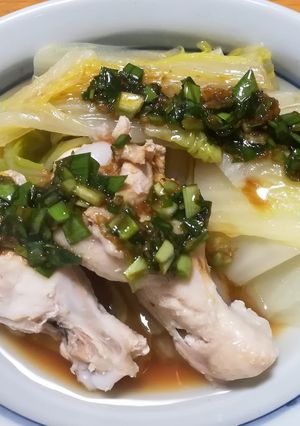 白菜と手羽元の煮込み ヤンニョム添え-レシピのメイン写真