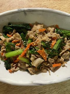 豚肉と小松菜の炒め物-レシピのメイン写真