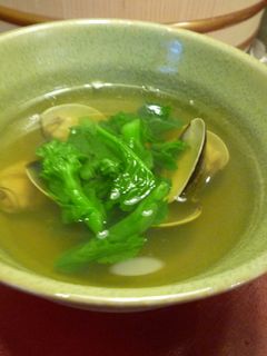 菜の花とハマグリのお吸い物-レシピのメイン写真