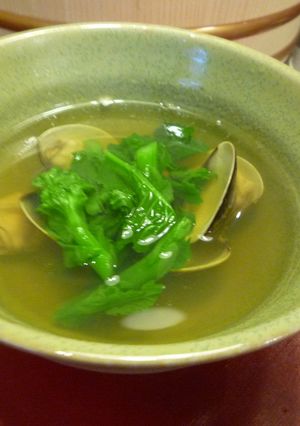 菜の花とハマグリのお吸い物-レシピのメイン写真