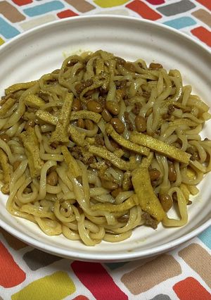 超簡単☆カレー納豆焼きうどん♪♪-レシピのメイン写真