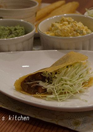 春キャベツ＆残りカレーでタコス！-レシピのメイン写真