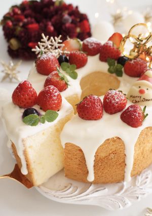 クリームチーズのクリスマスシフォンケーキ-レシピのメイン写真