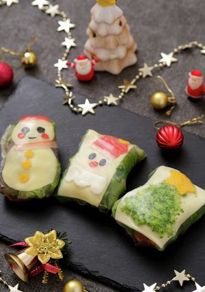 鶏肉と野菜の生春巻き－クリスマスver－-レシピのメイン写真