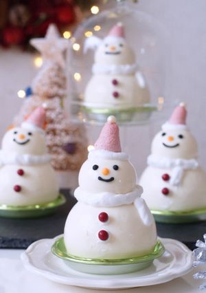 雪だるまのクリームチーズプリン-レシピのメイン写真