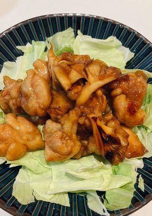 鶏ももと舞茸で☆てりてり簡単酢炒め-レシピのメイン写真