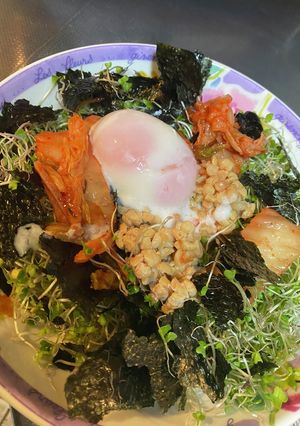 温泉玉子キムチ納豆サラダ-レシピのメイン写真