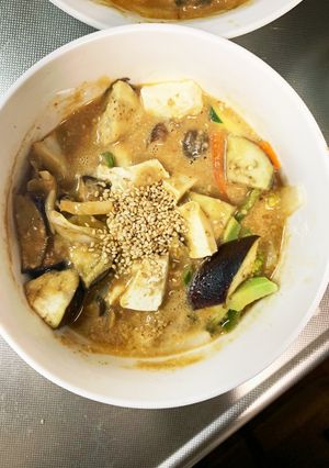 茄子椎茸きな粉ピリ辛味噌炒味八宝回鍋肉風-レシピのメイン写真