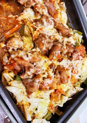 焼肉のタレで作る！野菜キムチーズ焼き-レシピのメイン写真