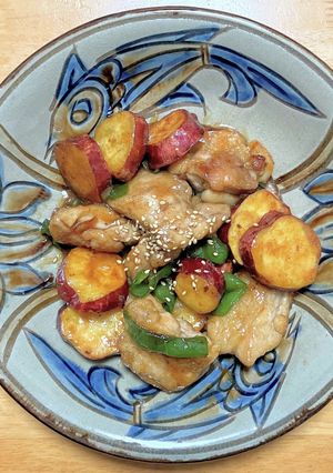 鶏もも肉とさつま芋のバター醤油焼き-レシピのメイン写真
