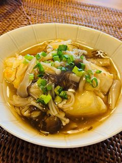 揚げ出し豆腐キノコともずくの餡掛け-レシピのメイン写真