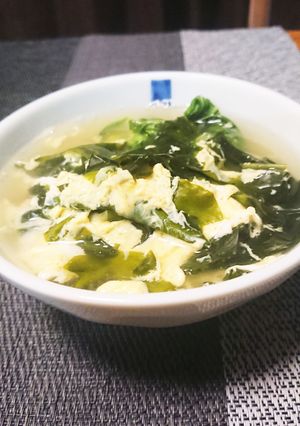 青梗菜とわかめの卵スープ-レシピのメイン写真
