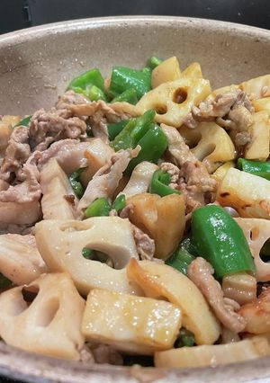 豚肉れんこんピーマンのカレー炒め-レシピのメイン写真