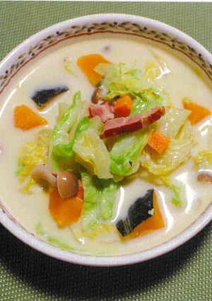 彩り野菜の豆乳スープ煮-レシピのメイン写真