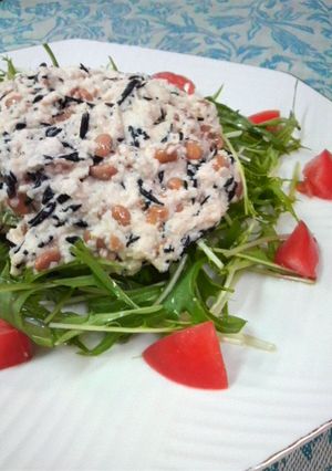☆水菜とひじきのマヨおろし納豆サラダ☆-レシピのメイン写真