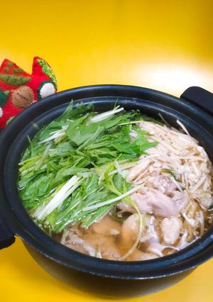 水菜と鶏肉の生姜鍋　-レシピのメイン写真