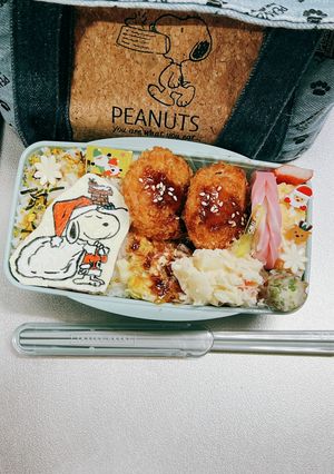 高校男子弁当 サンタスヌーピー♡-レシピのメイン写真