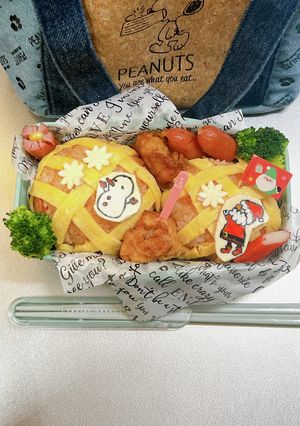 高校男子弁当 クリスマスオムライス-レシピのメイン写真