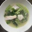 鱈とターサイの鶏ガラスープ炒め煮