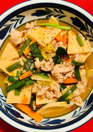 豚肉とタケノコの炒め煮・酸辣風味-レシピのメイン写真