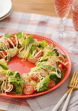 茹で野菜のリースサラダ-レシピのメイン写真