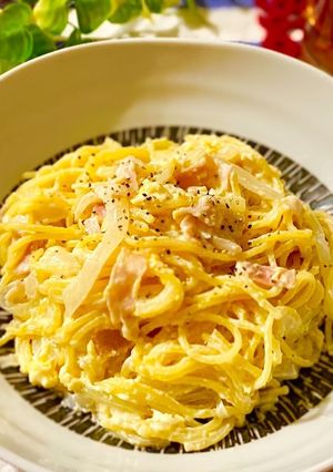 生クリ無し☆ワンポット簡単カルボナーラ-レシピのメイン写真