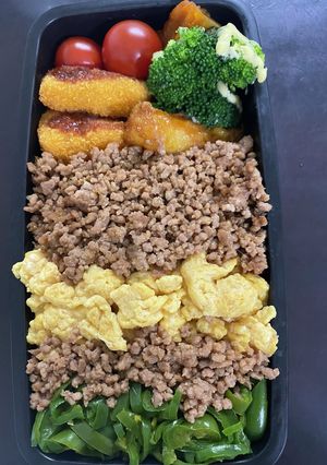 頑張るパパへ㊹三色弁当-レシピのメイン写真