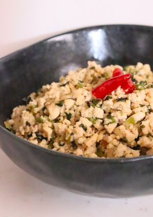 朝昼夕♪ご飯の供♪セロリ煎豆腐のふりかけ-レシピのメイン写真