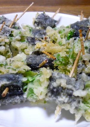 春菊の海苔巻き天ぷら(チーズ＆ノーマル)-レシピのメイン写真
