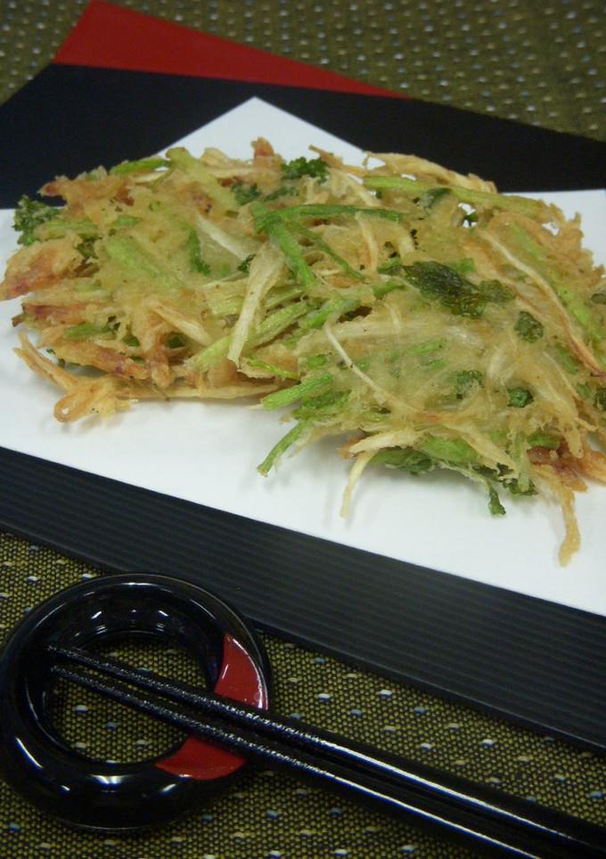セリと新ごぼうと桜海老の春のかき揚げ-レシピのメイン写真
