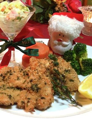 鶏ムネ肉と香草パン粉のクリスマスチキン♡-レシピのメイン写真
