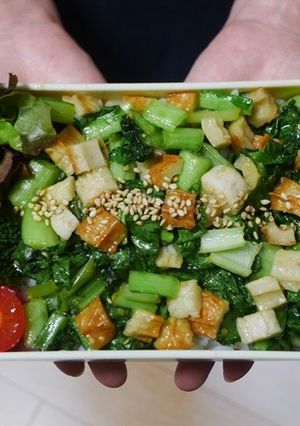 小松菜とちくわのごまみそ和え丼弁当-レシピのメイン写真