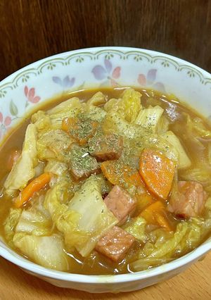 白菜とハムのカレー煮-レシピのメイン写真
