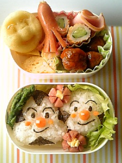 キャラ弁★おむすびまん&こむすびまん弁当-レシピのメイン写真