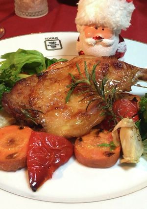 Xmasに骨付きモモ肉のローストチキン♡-レシピのメイン写真