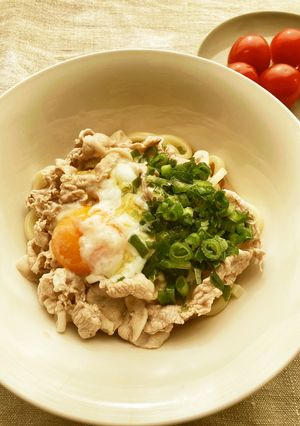 【楽チン】豚しゃぶ温玉うどん-レシピのメイン写真