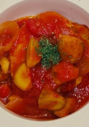 ごぼうと手羽先のトマト煮-レシピのメイン写真